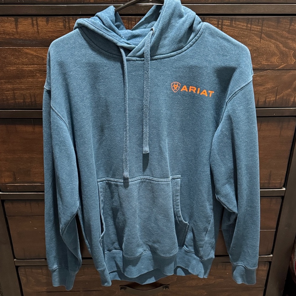 Ariat Teal Hoodie with Orange Logo
